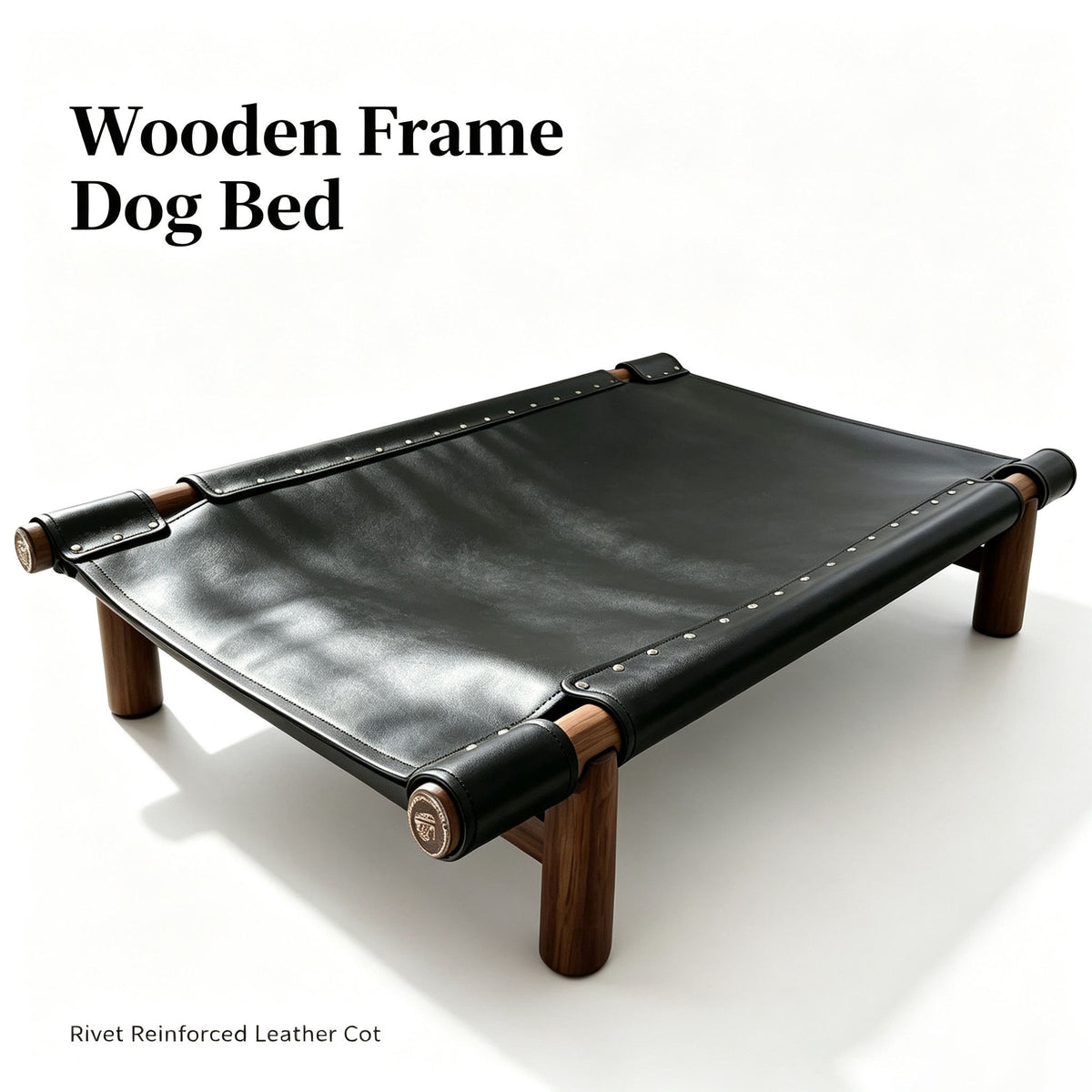 Elevated Wooden Pet Bed with Scratch-Resistant Surface, Raised Lounger for Medium and Large Dogs
